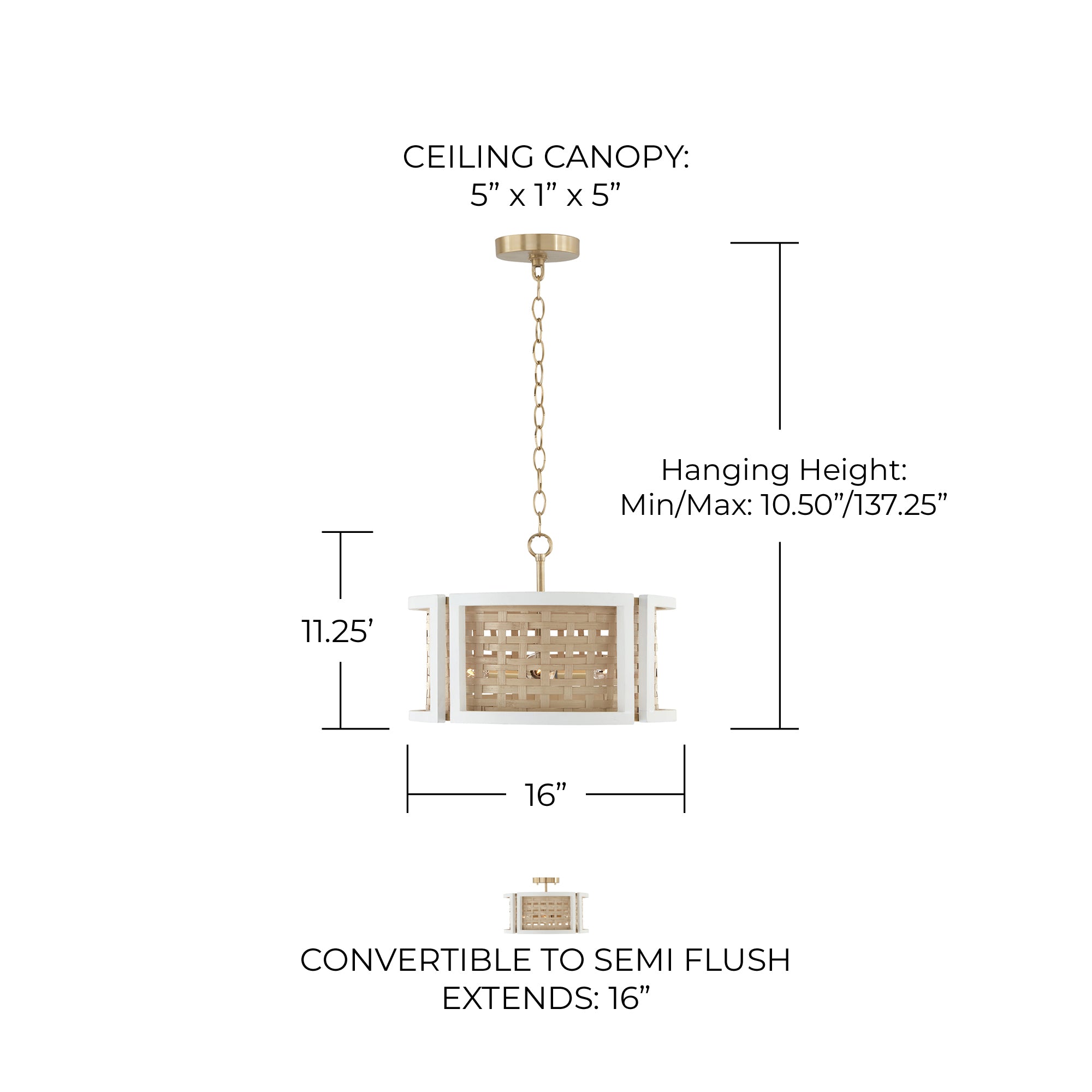 Zang 4-Light Dual Mount Pendant