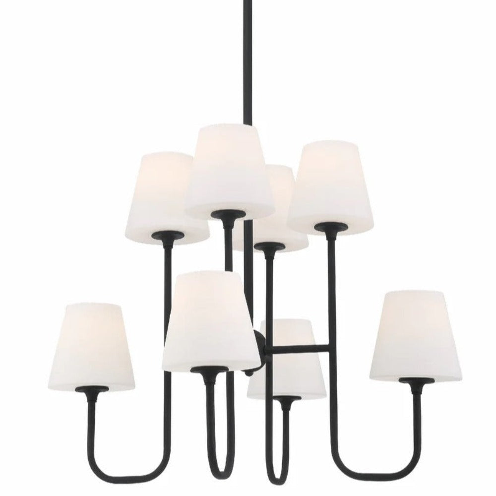Sleek Minimal Andry Chandelier black forged