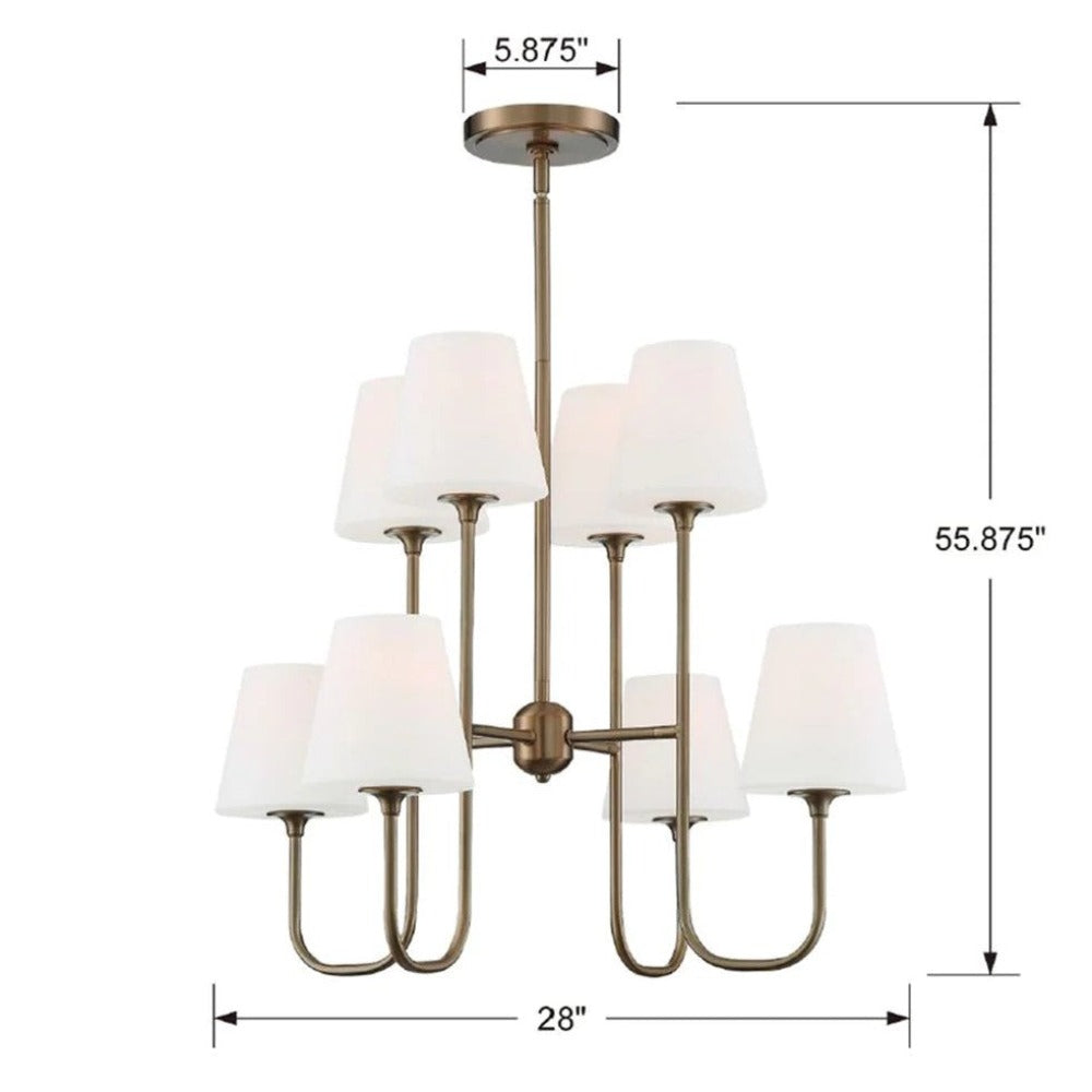 Sleek Minimal Andry Chandelier size guide