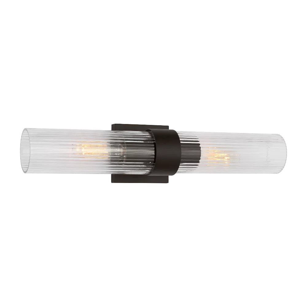 Eleanor Fluted Glass Sconce, Sconce, Aged Iron