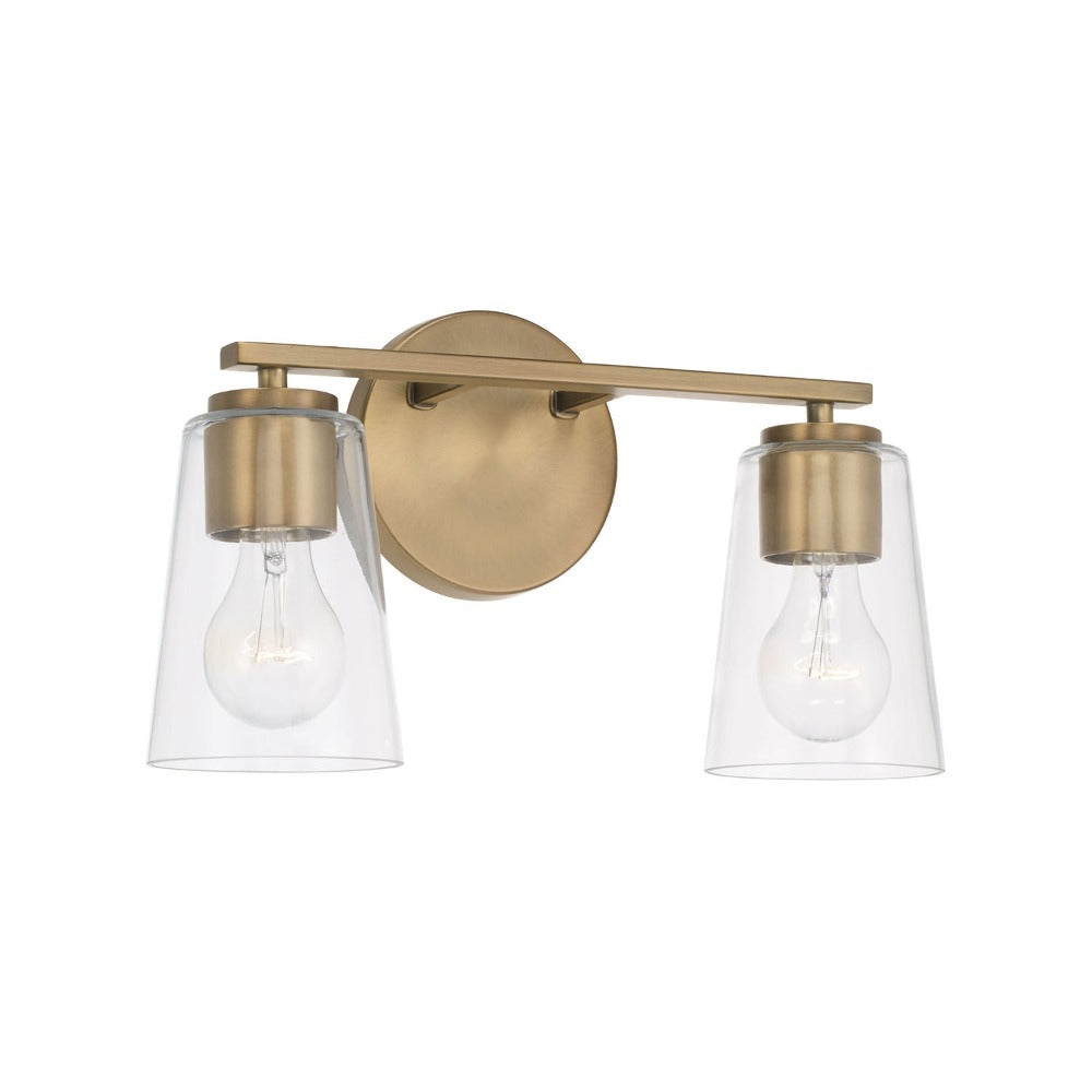 Finley 2-Light Vanity, Vanity, Aged Brass