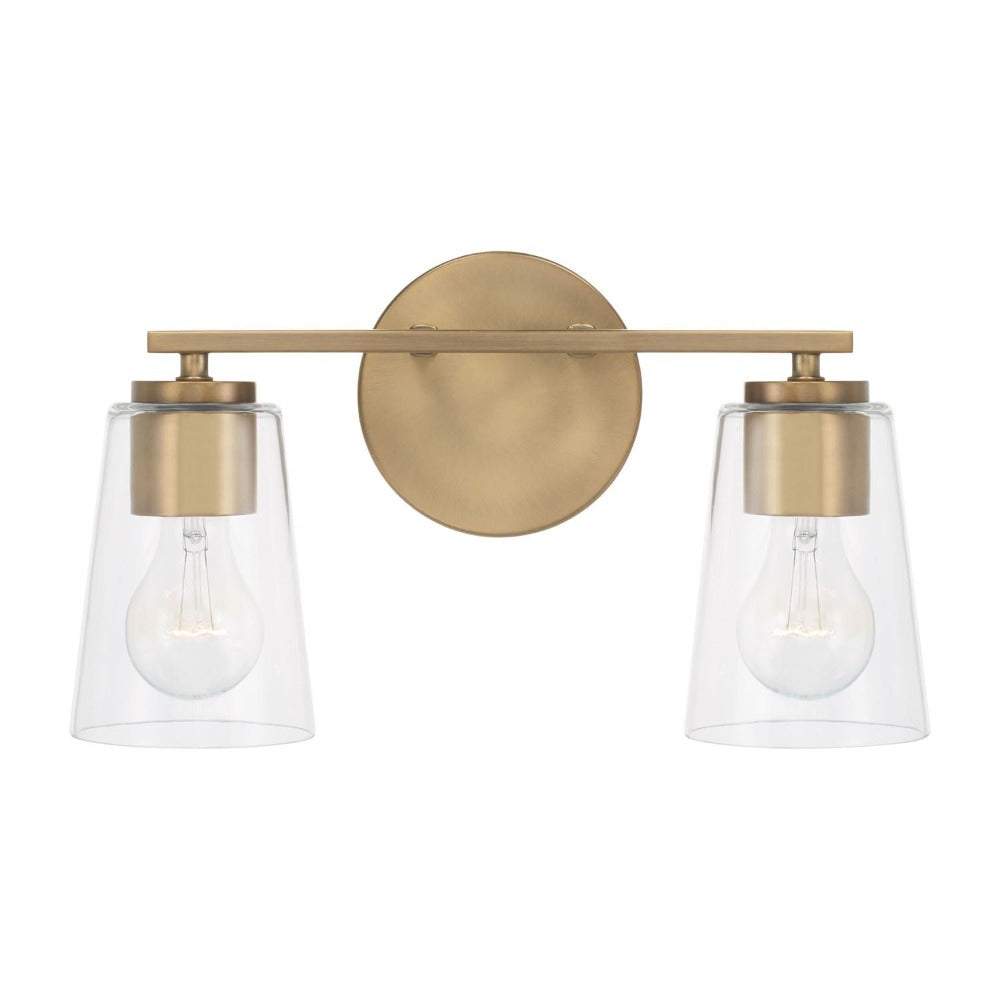 Finley 2-Light Vanity, Vanity, Aged Brass