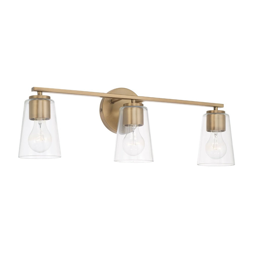 Finley 3-Light Vanity, Vanity, Aged Brass