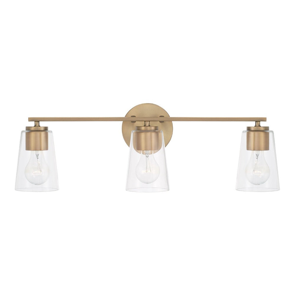 Finley 3-Light Vanity, Vanity, Aged Brass