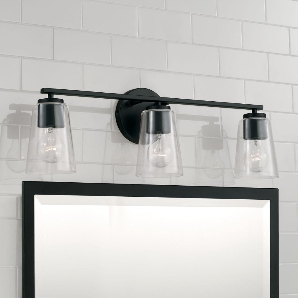 Finley 3-Light Vanity, Vanity, Matte Black