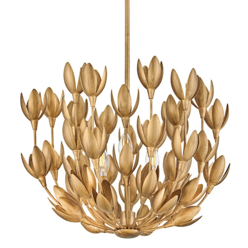 Magnolia Semi-Flush, Burnished Gold, Convertible Semi-Flush Mount