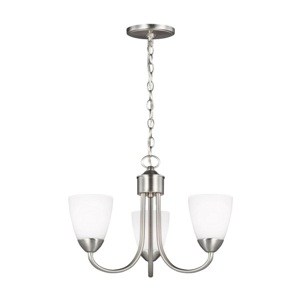 Barton 3-Light Chandelier, Chandelier, Brushed Nickel