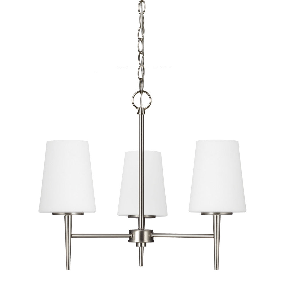 Driscoll 3-Light Chandelier in Brushed Nickel, by Seagull Lighting, 3140403-962