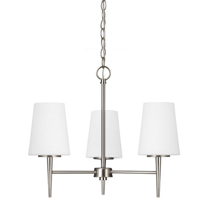 Driscoll 3-Light Chandelier in Brushed Nickel, by Seagull Lighting, 3140403-962