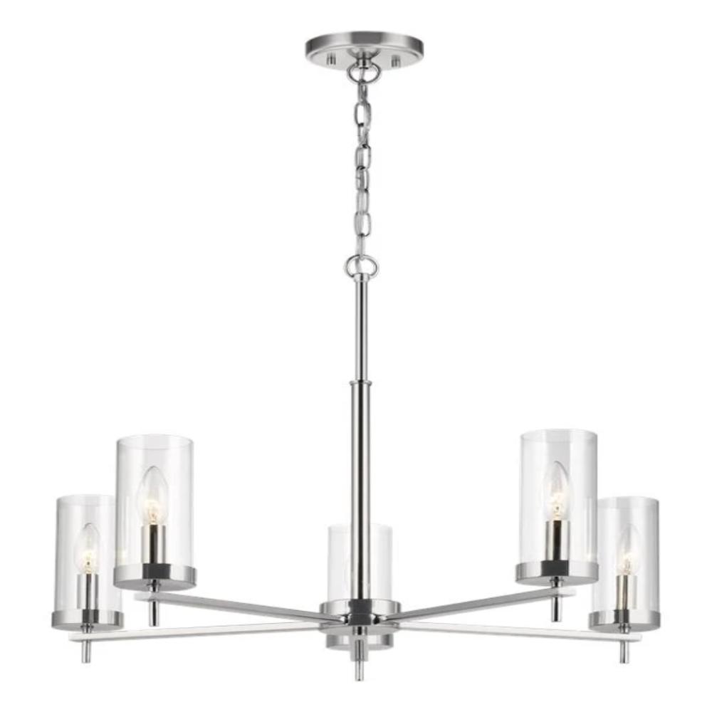 Huntington 5-Light Chandelier, Chandelier, Chrome