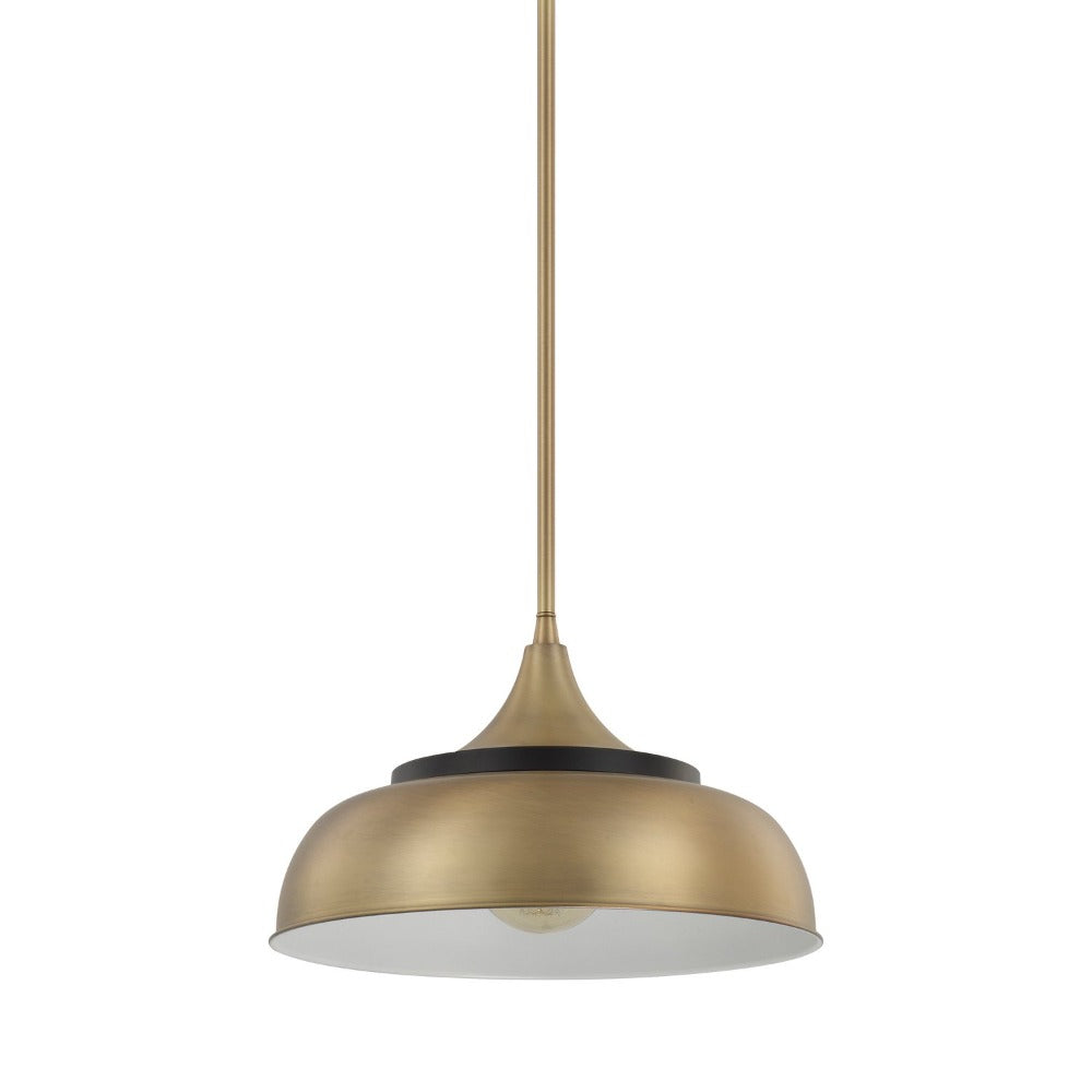 Lori Pendant, Pendant, Brass and Onyx