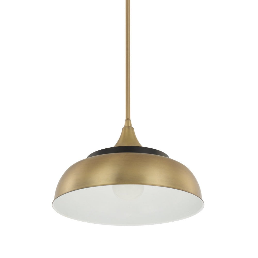 Lori Pendant, Pendant, Brass and Onyx