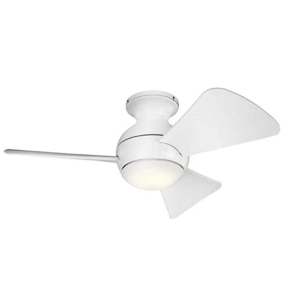 Kael Fan, 34" LED Ceiling Fan, Matte White