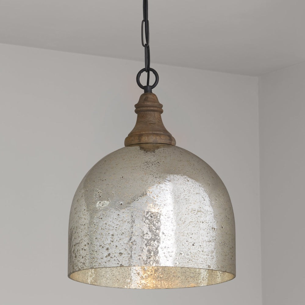 Kenley Pendant Grey Wash, Pendant, Mercury Glass Pendant 