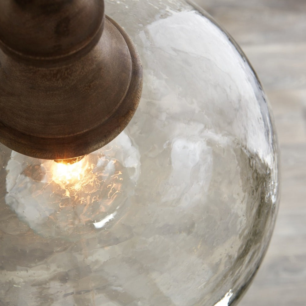 Kenley Pendant Grey Wash, Pendant, Rippled Glass Pendant