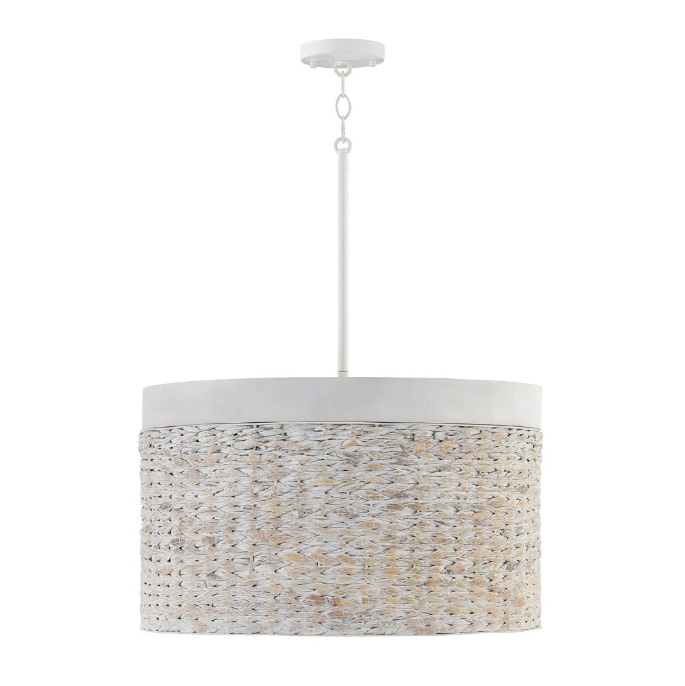 Alani 4-light Drum Pendant, Pendant, Chalk Wash