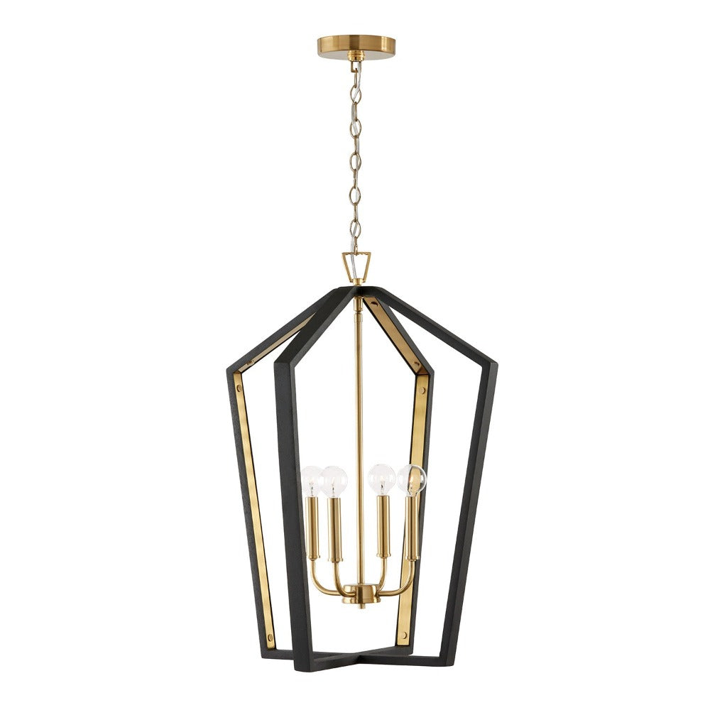 Emery 4-Light Pendant, Pendant, Flat Black 