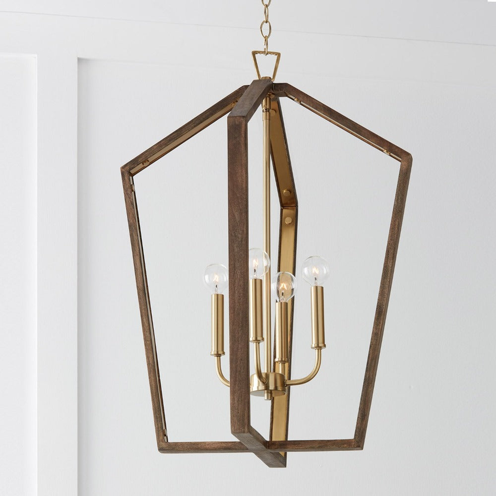 Emery 4-Light Pendant, Pendant, Nordic Wood  