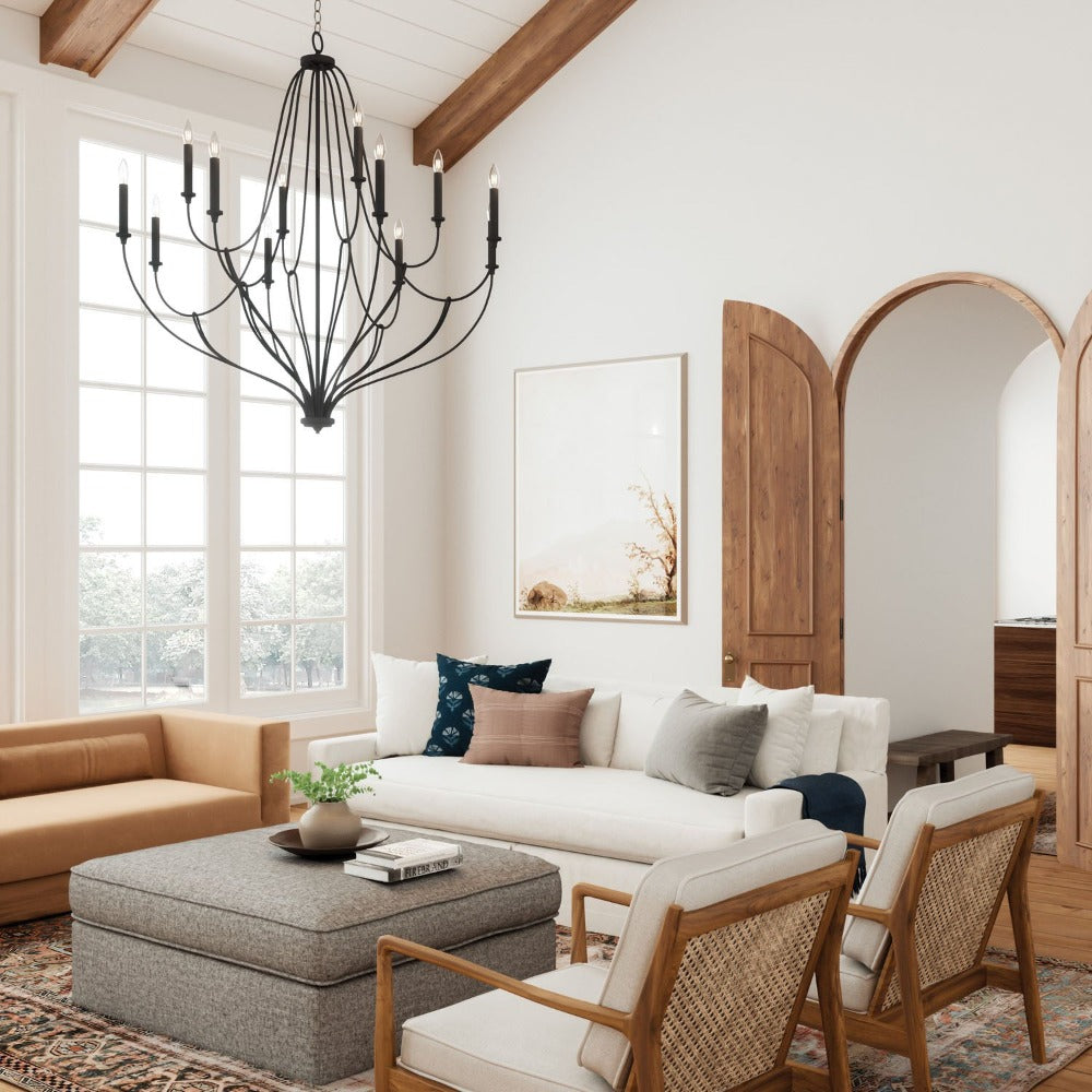 Luella Chandelier, Chandelier, Black Iron