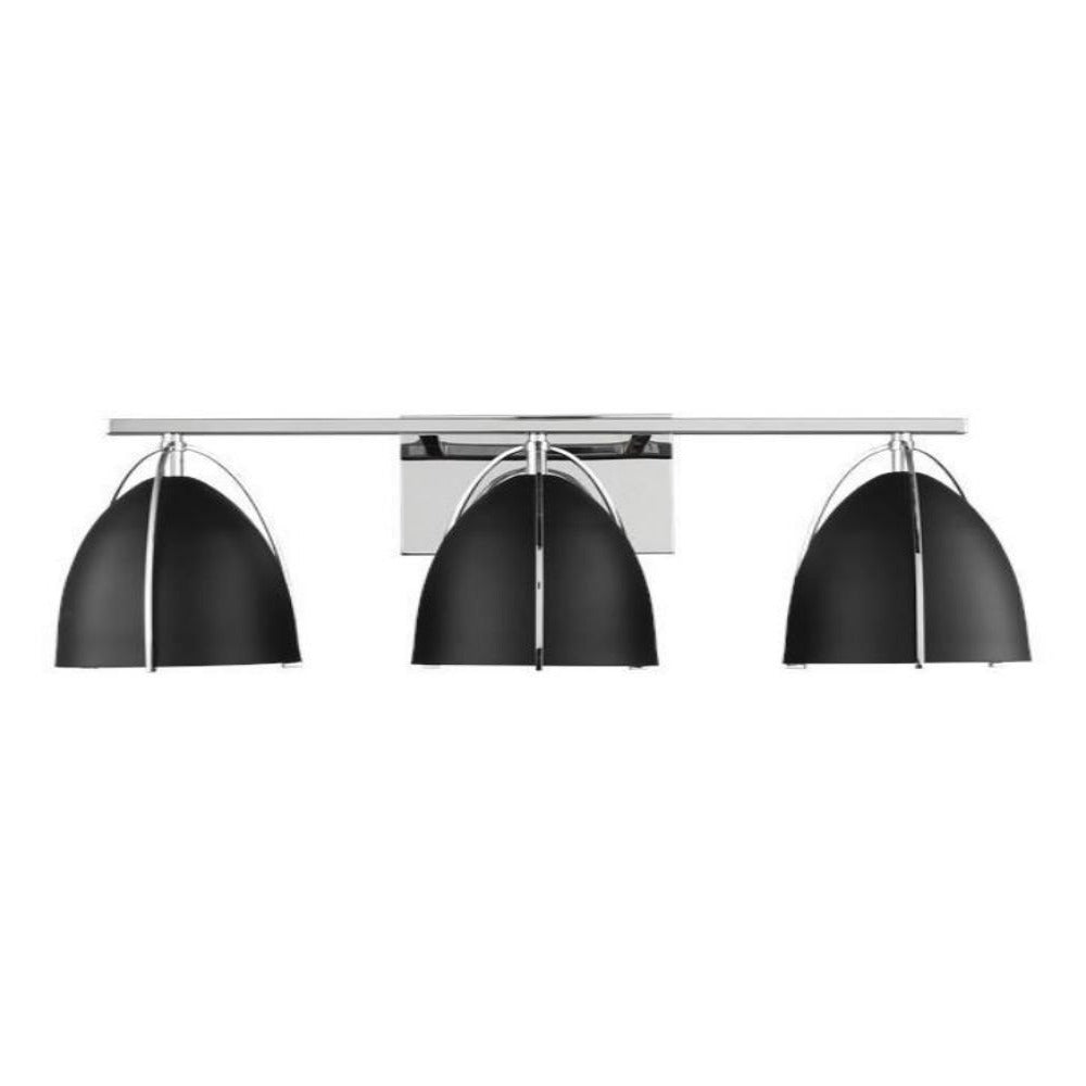 Chantel Midnight Black Vanity, Vanity, Chrome