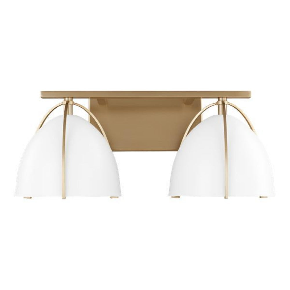 Chantel Matte White Vanity, Vanity, Satin Brass