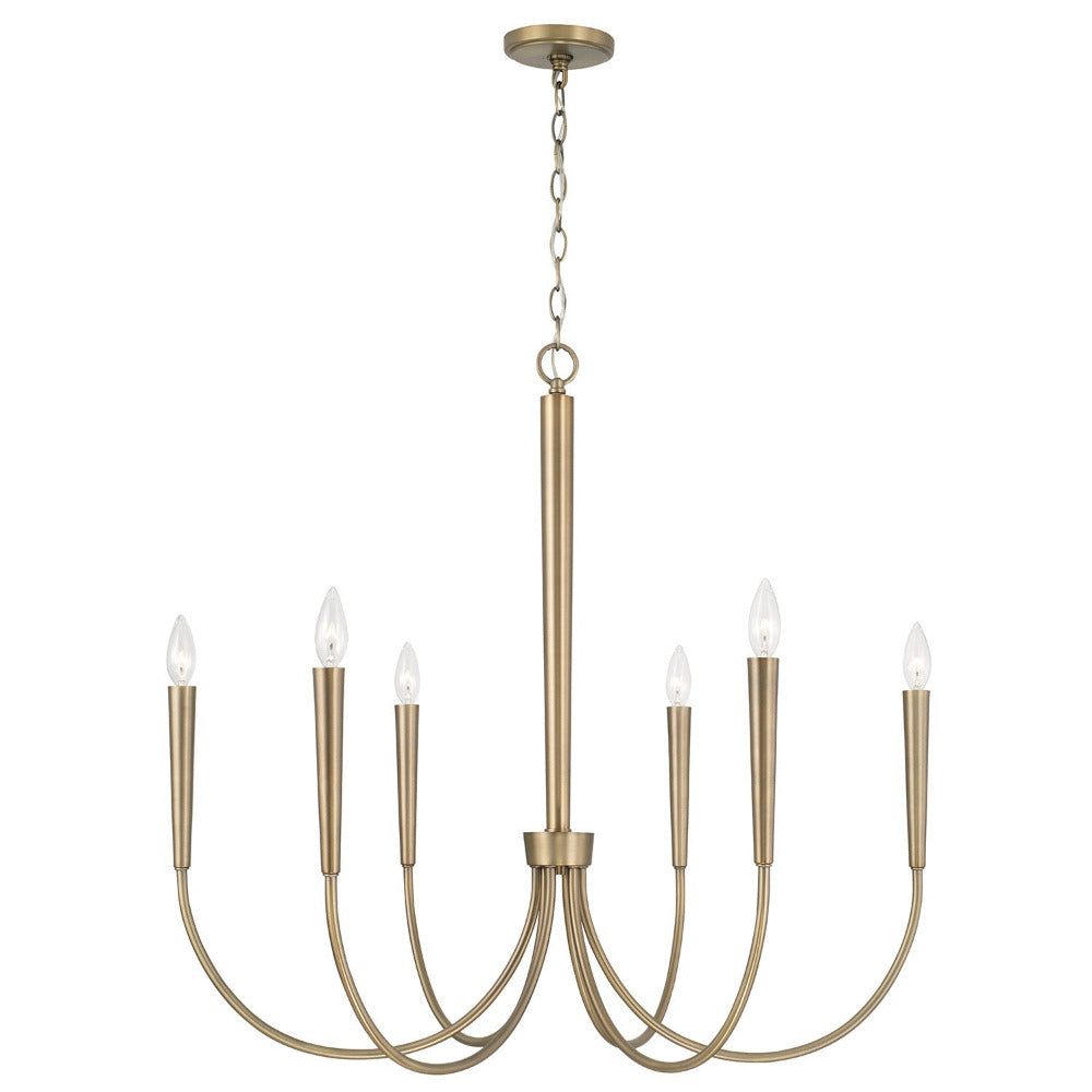 Audrey Chandelier, Chandelier, Aged Brass
