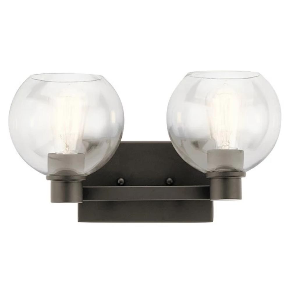 Harmony Vanity, 2-Light Vanity, Olde Bronze, Clear Glass