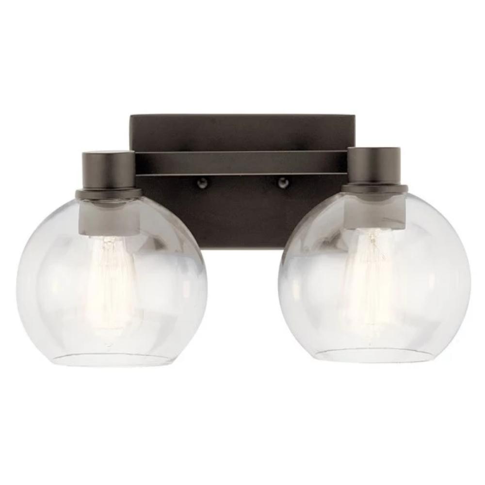 Harmony Vanity, 2-Light Vanity, Olde Bronze, Clear Glass