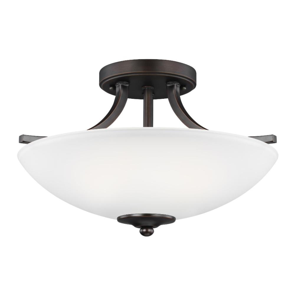 Barton 2-Light Semi-Flush Pendant, Pendant, Bronze