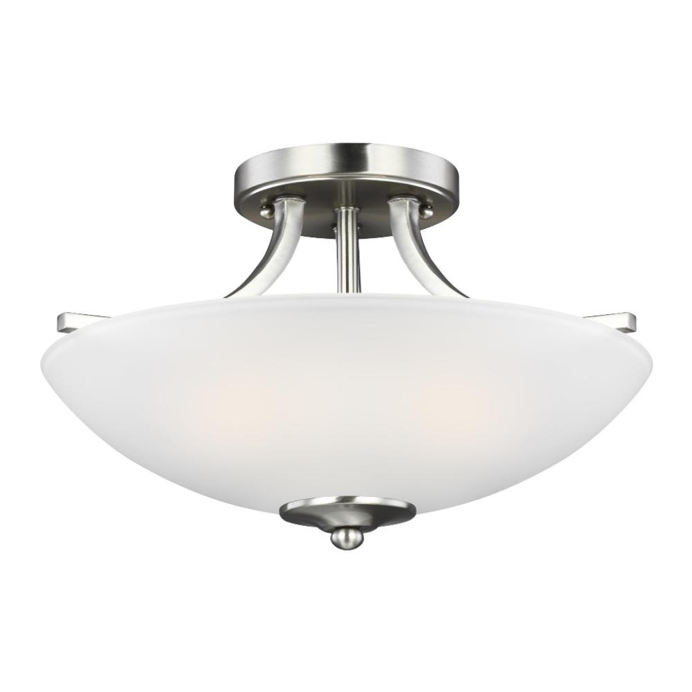 Barton 2-Light Semi-Flush Pendant, Pendant, Brushed Nickel