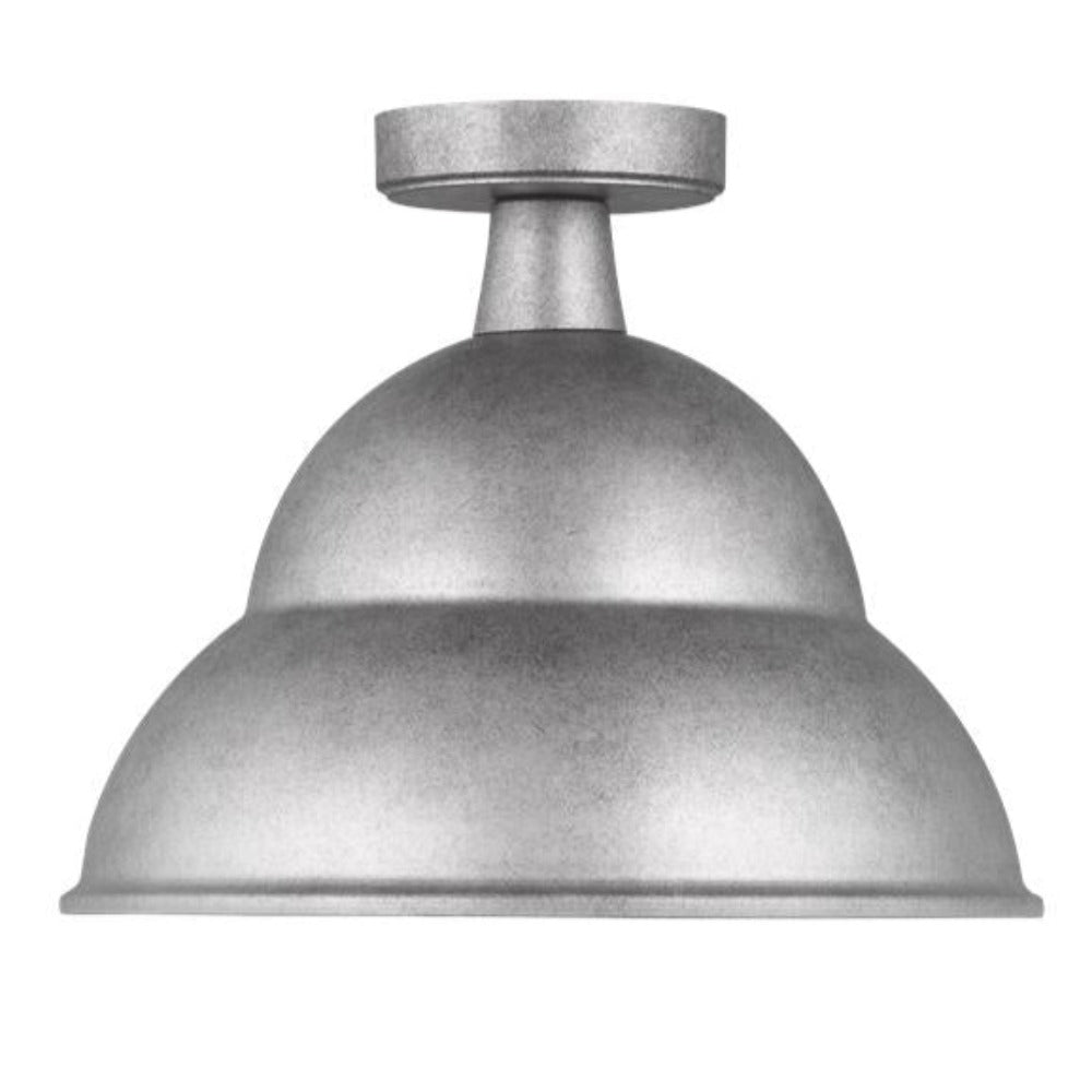 Abner 1-Light Outdoor Flush Mount, Pendant, Weathered Pewter