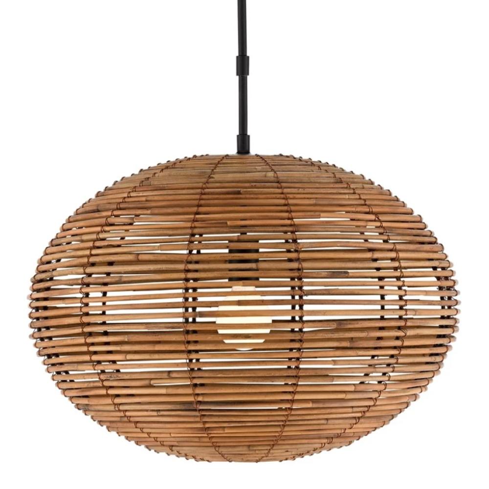 Poe Pendant, Pendant, Satin Black/Natural
