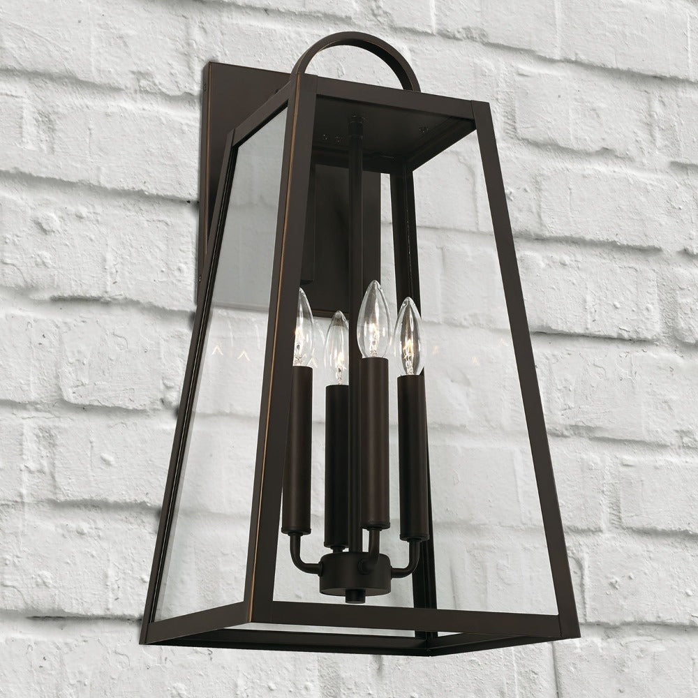 Andrew 4-light Outdoor Wall Lantern, Sconce, Oiled Bronze