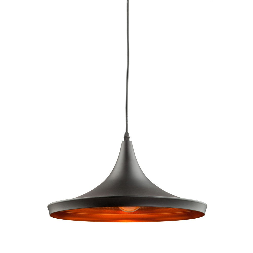 Connecticut 1 Light Pendant in Matte Black and Copper by Artcraft AC-JA802