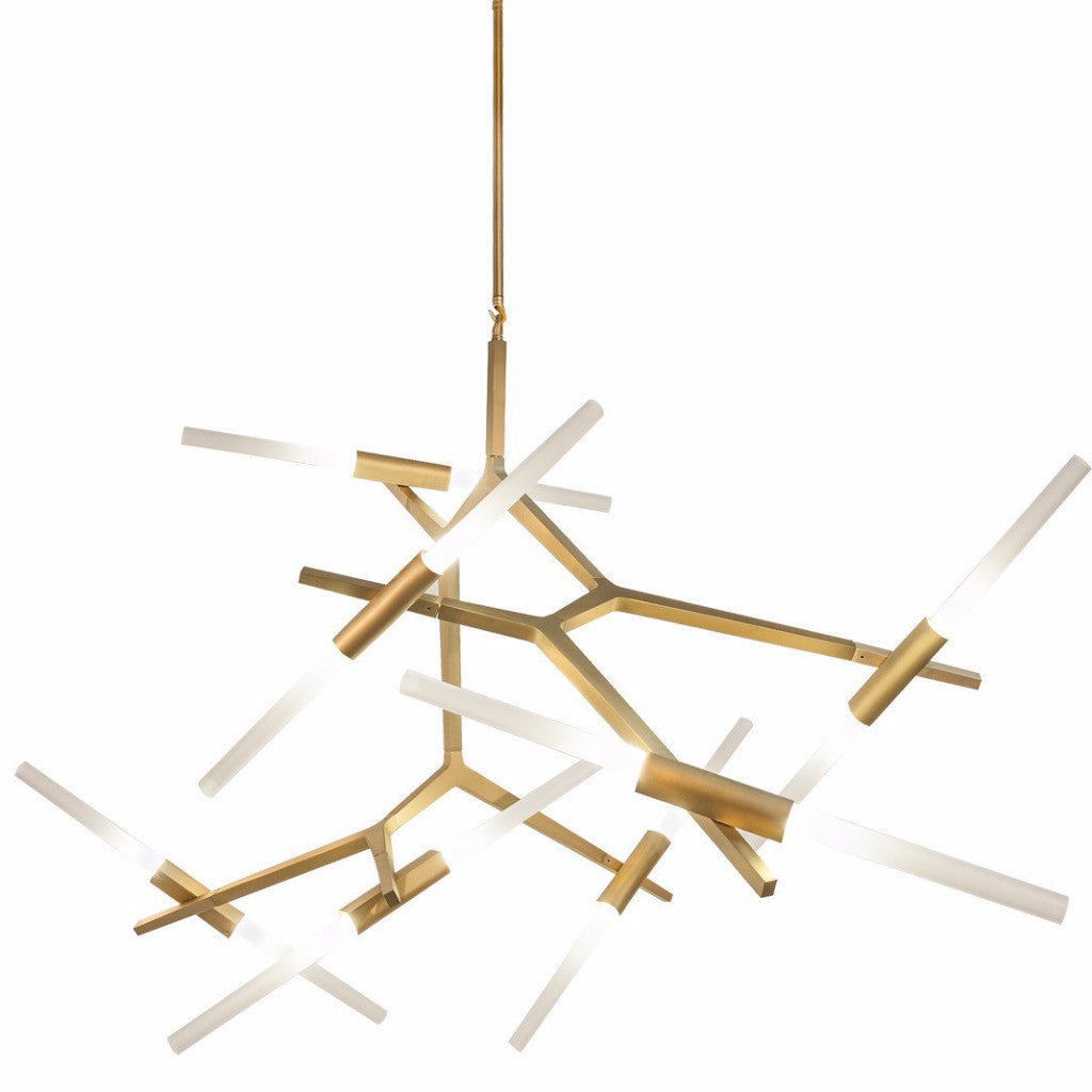 Mid-Century Modern LED Brass San Vicente Blvd 14 light Sputnik Chandelier by Avenue Lighting HF8060-14-BB