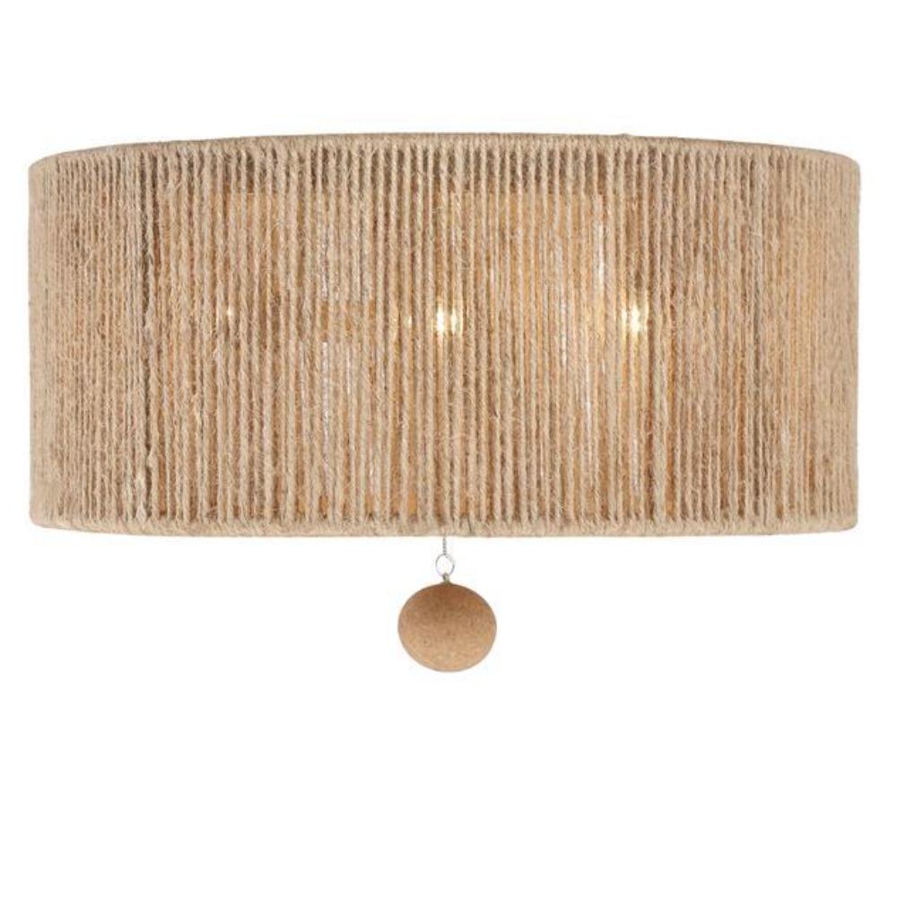 Ada Drum Ceiling Mount - Ceiling Mount Light Fixture - Woven Natural Jute Rope - Modern Organic Farmhouse Rustic Light Fixture