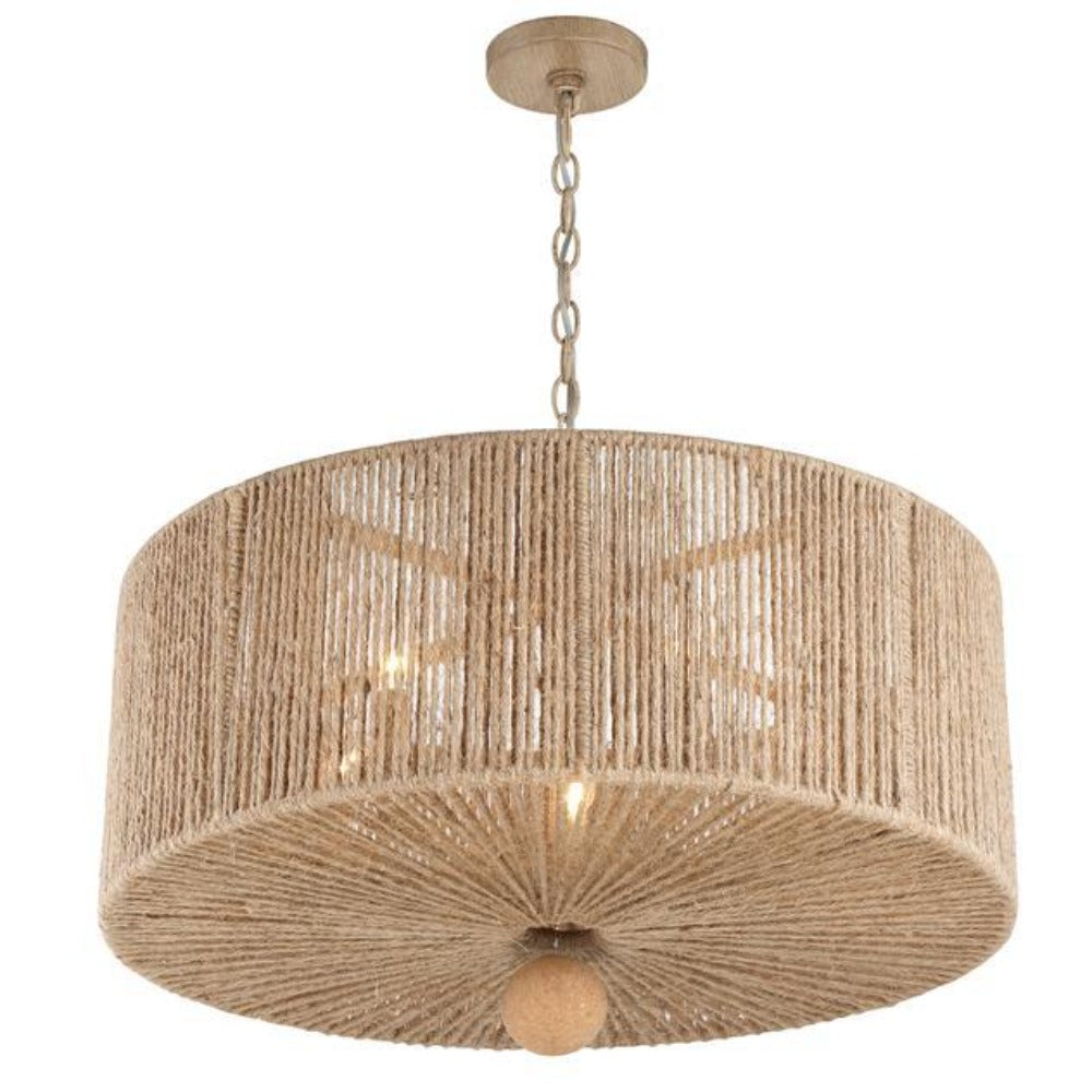 Ada Drum Pendant - Pendant Light Fixture - Woven Natural Jute Rope - Modern Organic Farmhouse Rustic Light Fixture