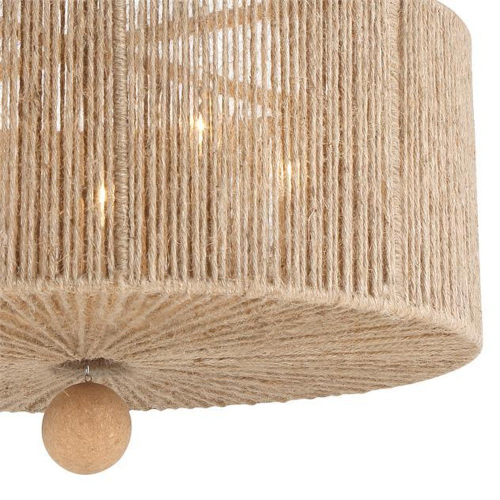 Ada Drum Pendant - Pendant Light Fixture - Woven Natural Jute Rope - Modern Organic Farmhouse Rustic Light Fixture