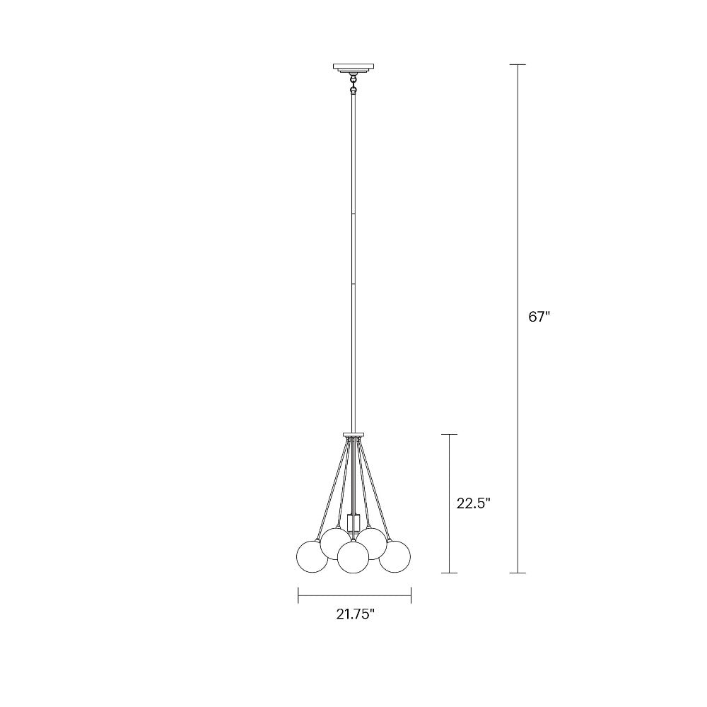 Willa Cluster Pendant, Pendant, Scale Drawing