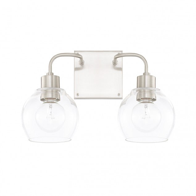 Tanner 2 Light Vanity Light in Brushed Nickel by Capital Lighting 120021BN-426