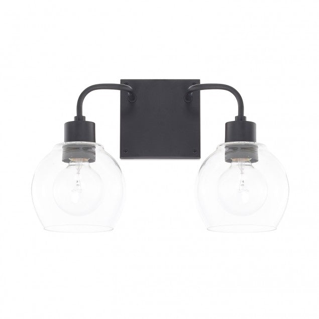 Tanner 2 Light Matte Black Vanity Light by Capital Lighting 120021MB-426