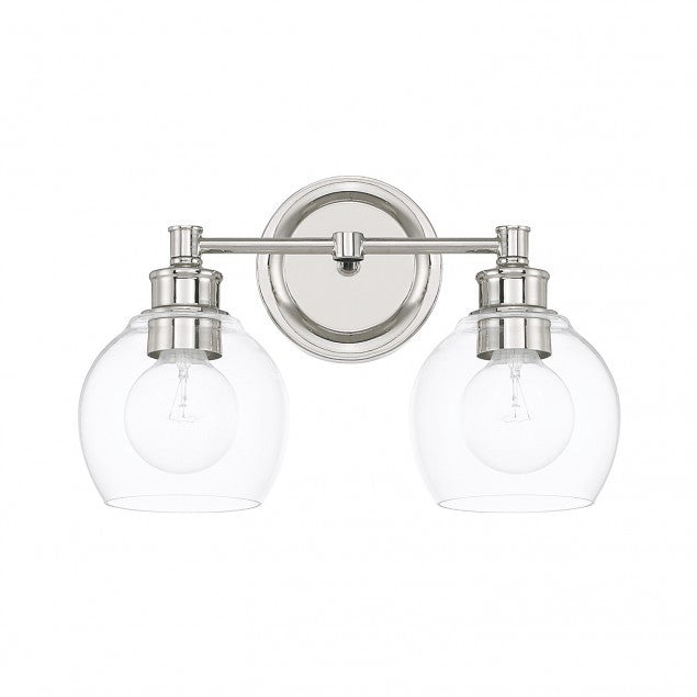 Capital Lighting 2-Light Polished Nickel Mid-Century Sconce 121121PN-426