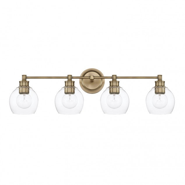 Capital Lighting 34Light Mid-Century Vanity Light in Aged Brass 121141AD-426