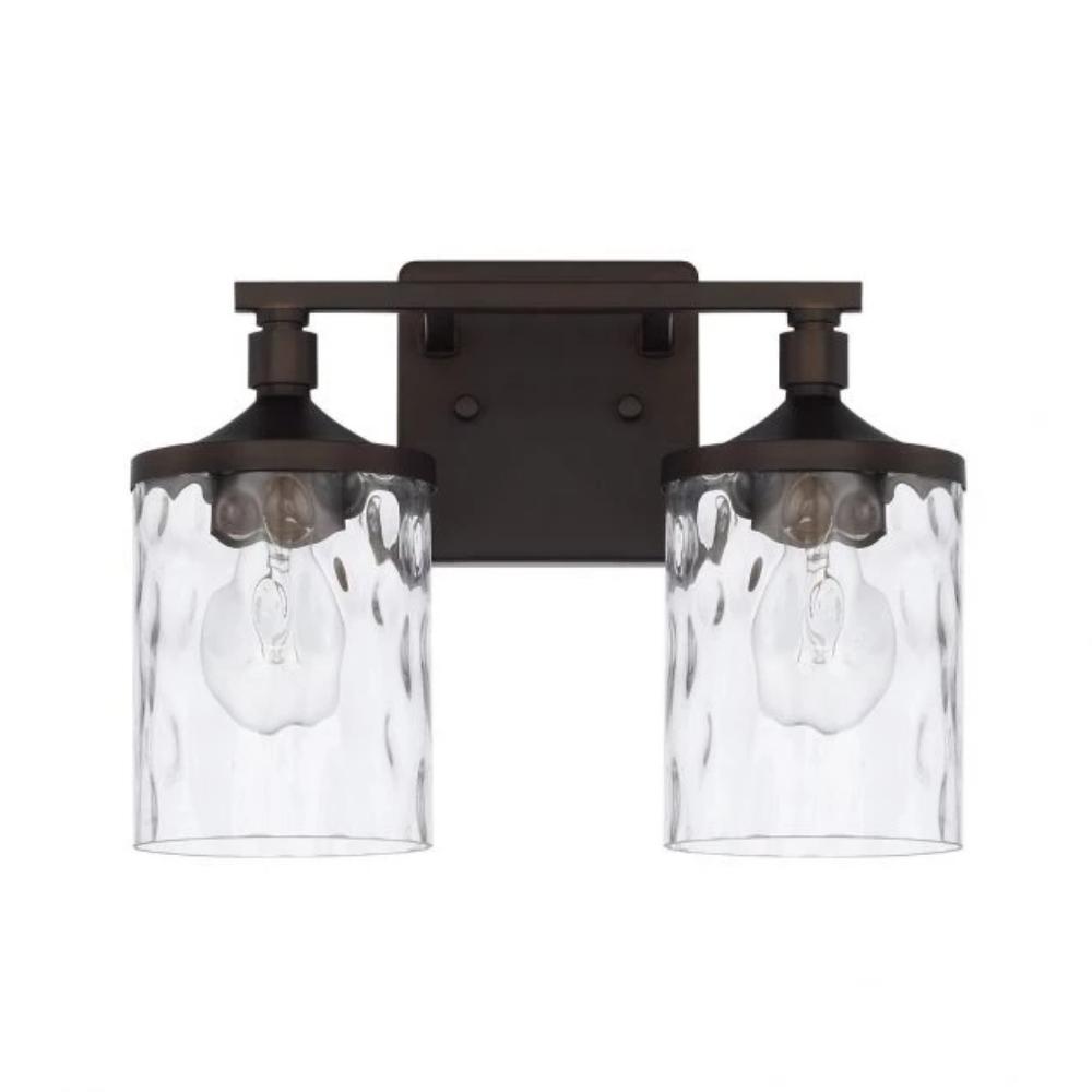 Colton 2 Light Vanity in Bronze with Clear Glass Water Shades by Capital Lighting 128821BZ-451