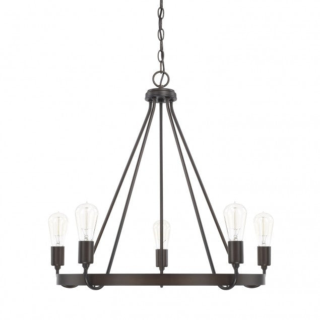 Capital Lighting 5-Light Tanner Black Chandelier 420061MB