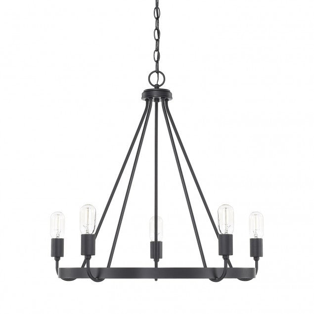 1-Tier Tanner Chandelier in Matte Black by Capital Lighting 420061MB