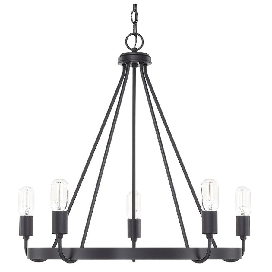 Capital Lighting 5-Light Tanner Black Chandelier 420061MB