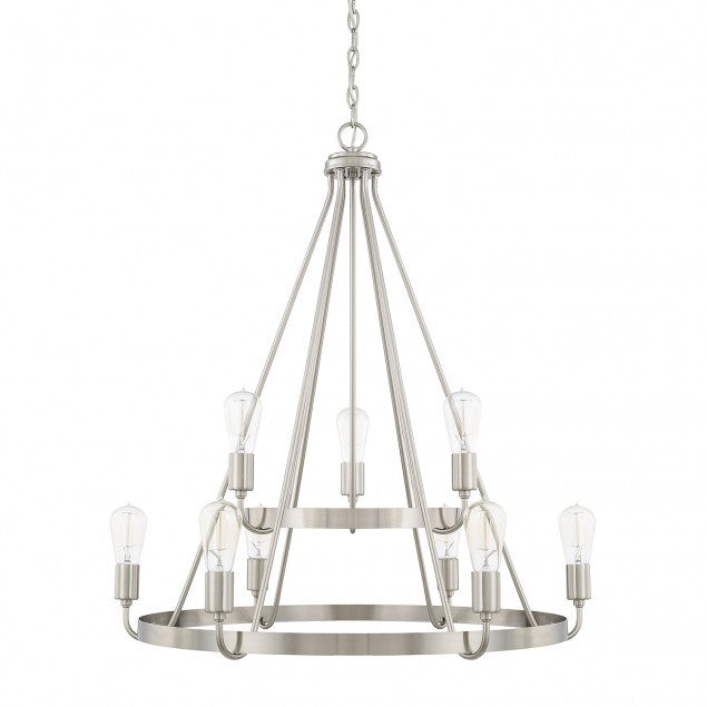 Capital Lighting Tanner 2-Tier Chandelier in Brushed Nickel 420091BN