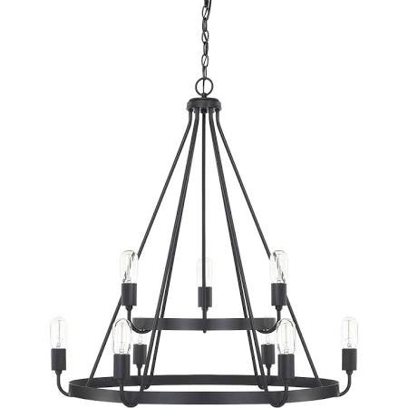 Capital Lighting Tanner 2-Tier Chandelier in Matte Black 420091MB