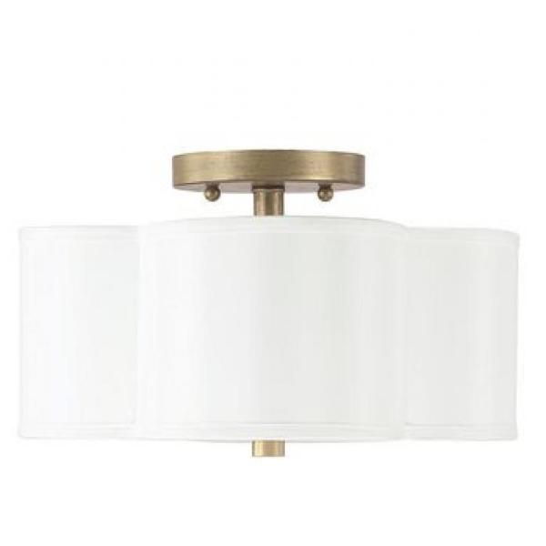 Capital Lighting 4 Light Large Quinn Ceiling Mount Light with White Scalloped shade 4453BG-561